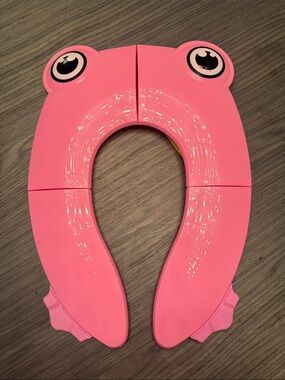 🌟3/$20 - Pink Kids Frog Toilet Seat Trainer - Portable Potty Ring